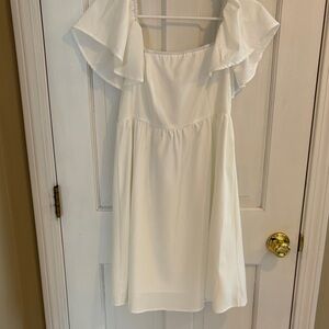 Exlura White Ruffle Dress size large bnwt
